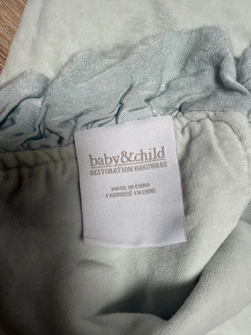 Restoration Hardware baby & child Velvet & Satin Ruffle Edge Baby Blanket 38”x50